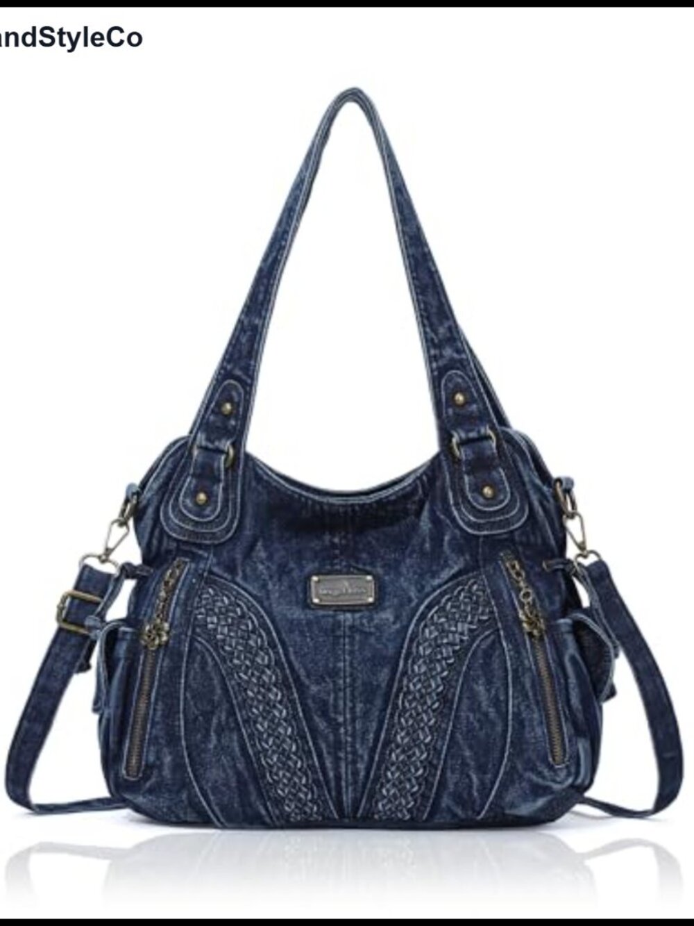 Women's Washed Synthetic Leather Tote Bag Top Handle Satchel Purse Shoulder Hobo